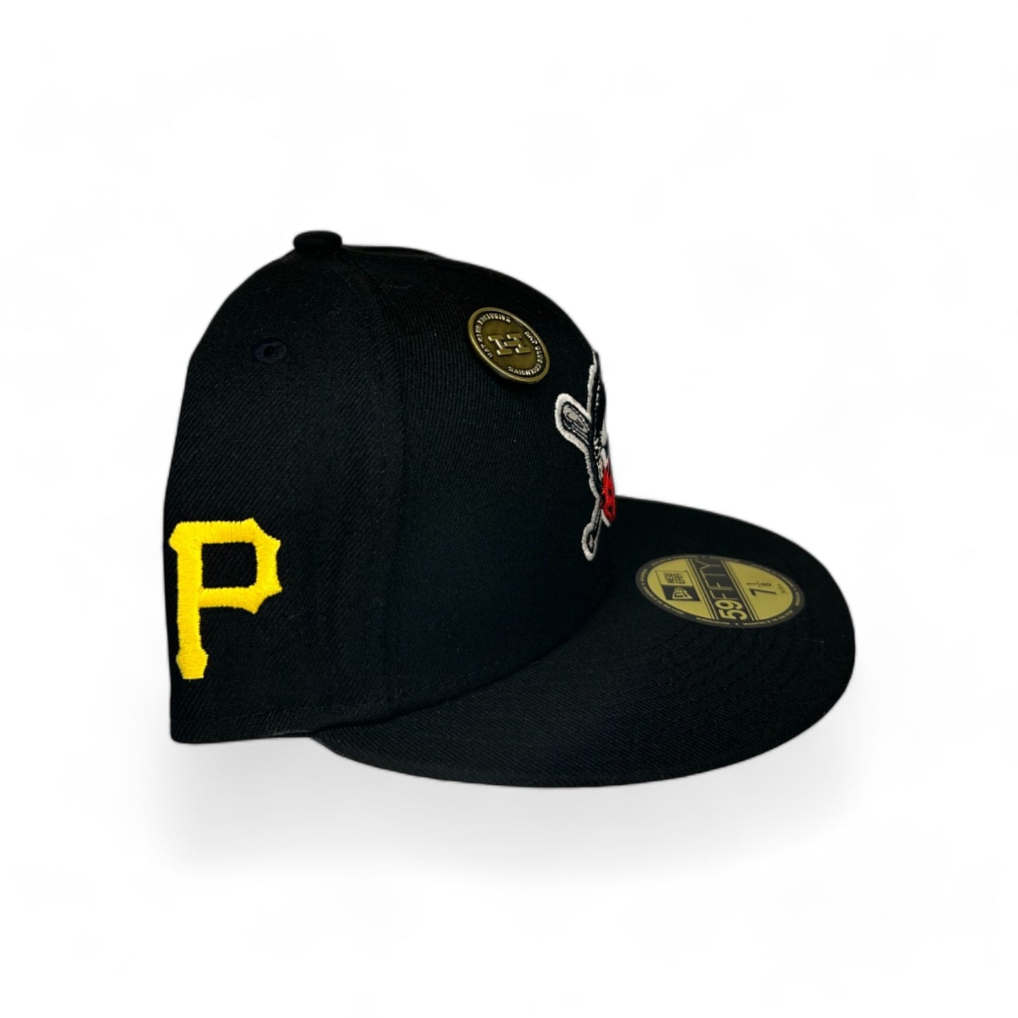 PITTSBURGH PIRATES "RED BANNED MASK" LOGO PATCH NEW ERA 59FIFTY HAT