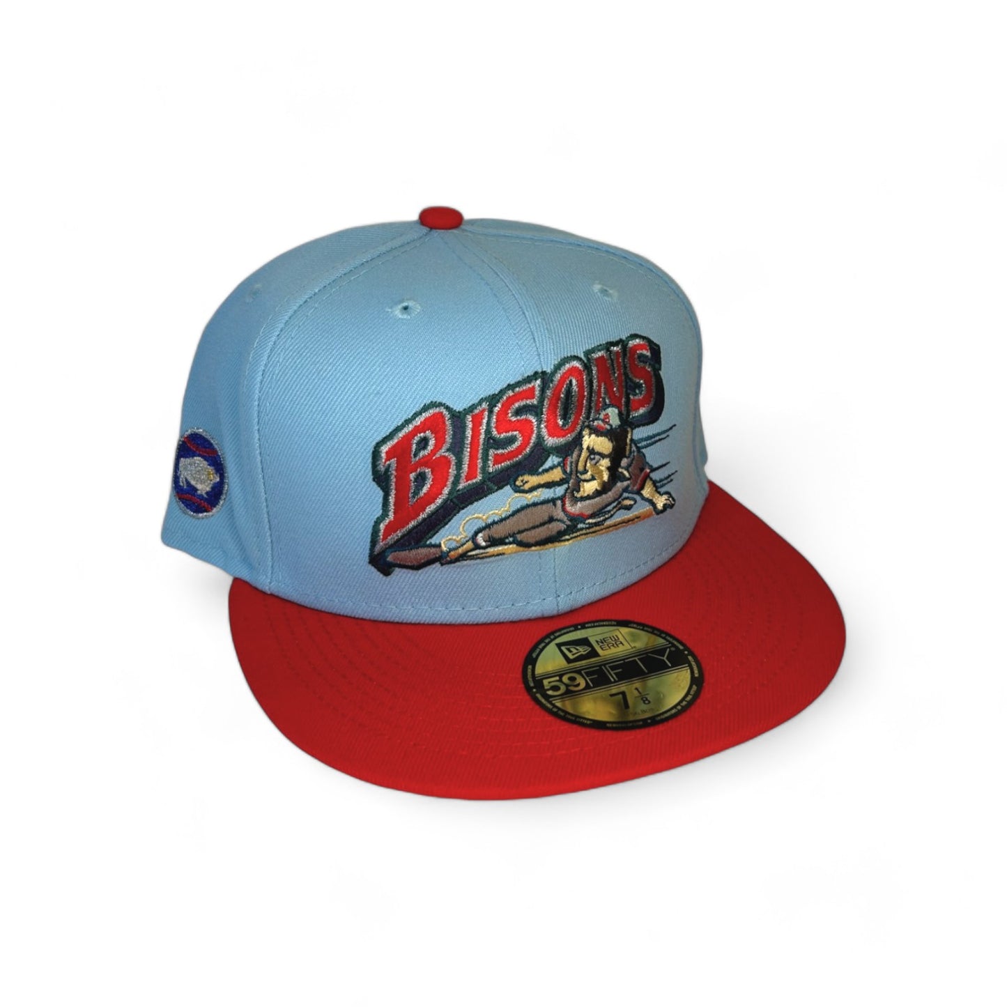 BUFFALO BISONS "BLUE WHALE OF CATOOSA" MASCOT PATCH NEW ERA 59FIFTY HAT
