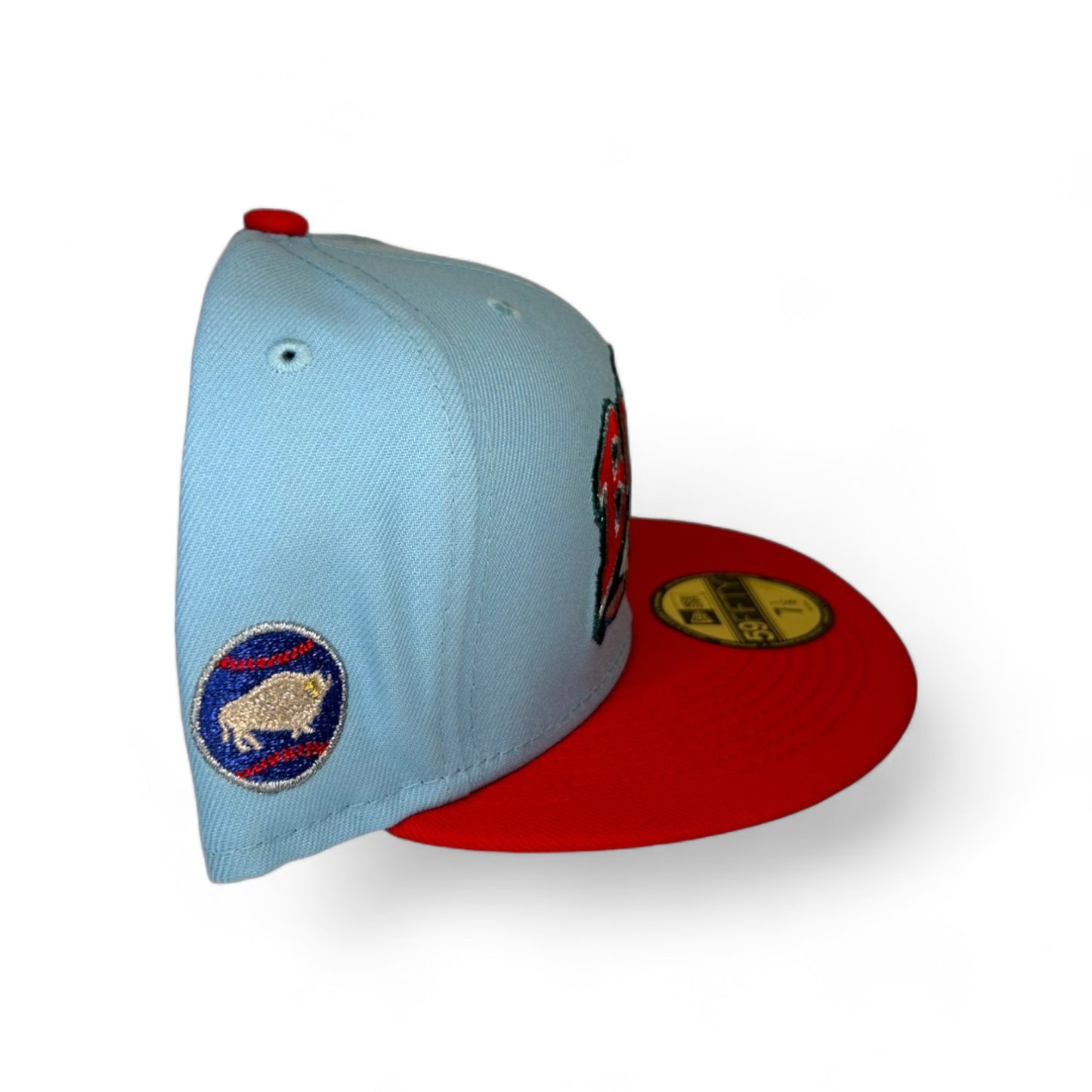 BUFFALO BISONS "BLUE WHALE OF CATOOSA" MASCOT PATCH NEW ERA 59FIFTY HAT
