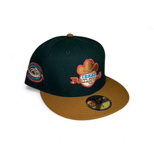 TEXAS RANGERS "SMOKEY THE BEAR" ARLINGTON STADIUM NEW ERA 59FIFTY HAT GREEN/GREY