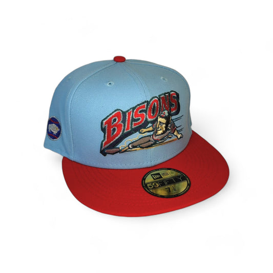 BUFFALO BISONS "BLUE WHALE OF CATOOSA" MASCOT PATCH NEW ERA 59FIFTY HAT