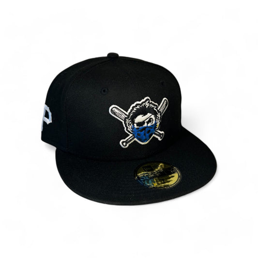 PITTSBURGH PIRATES "BLUE BANNED MASK" LOGO PATCH NEW ERA 59FIFTY HAT